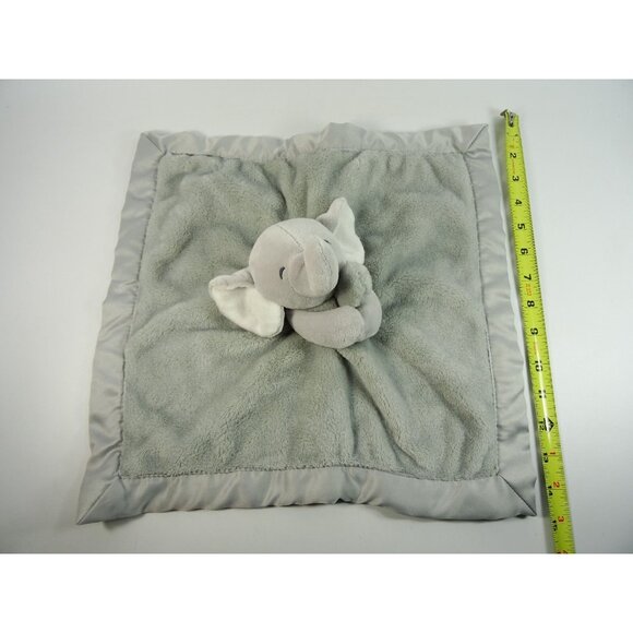 Elephant Gray Lovey Soft Security Blanket Plush Stuffed Animal Satin Edge - Picture 6 of 7